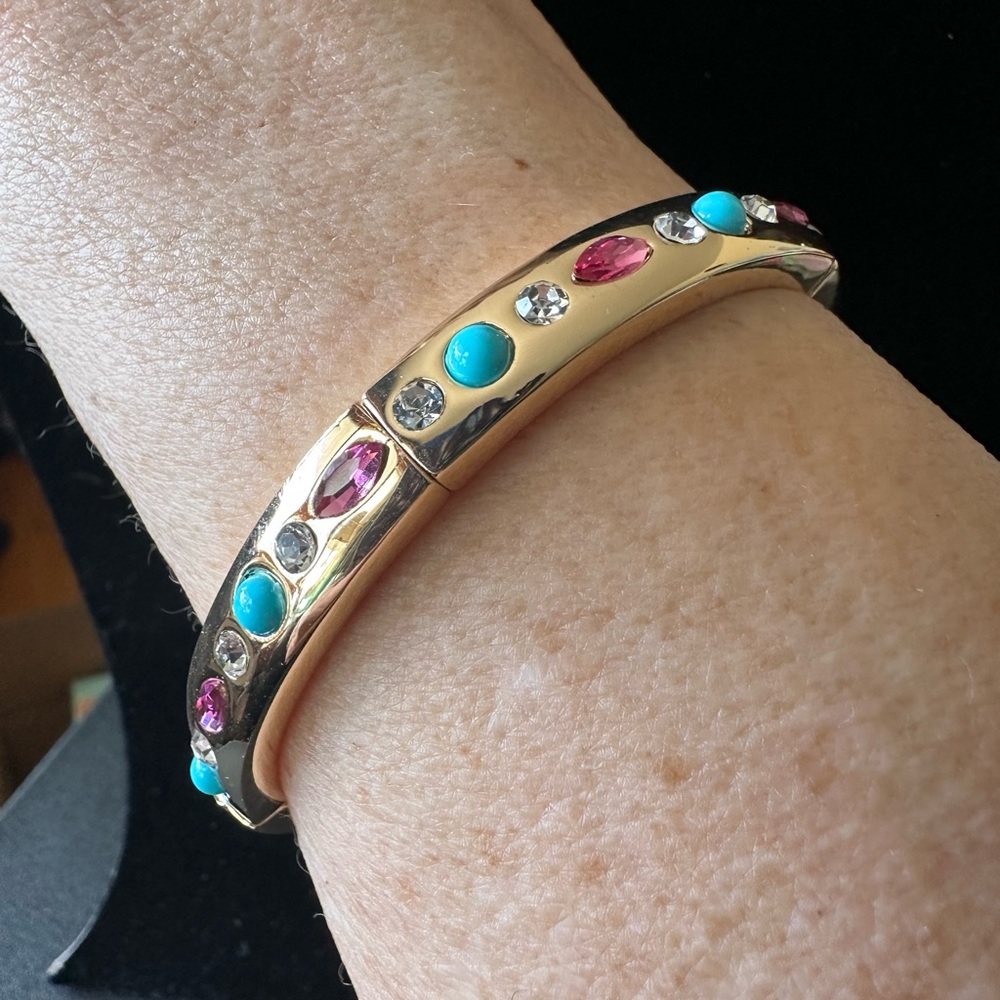 Park Lane Gold Bracelet with Turquoise and Pink Accents